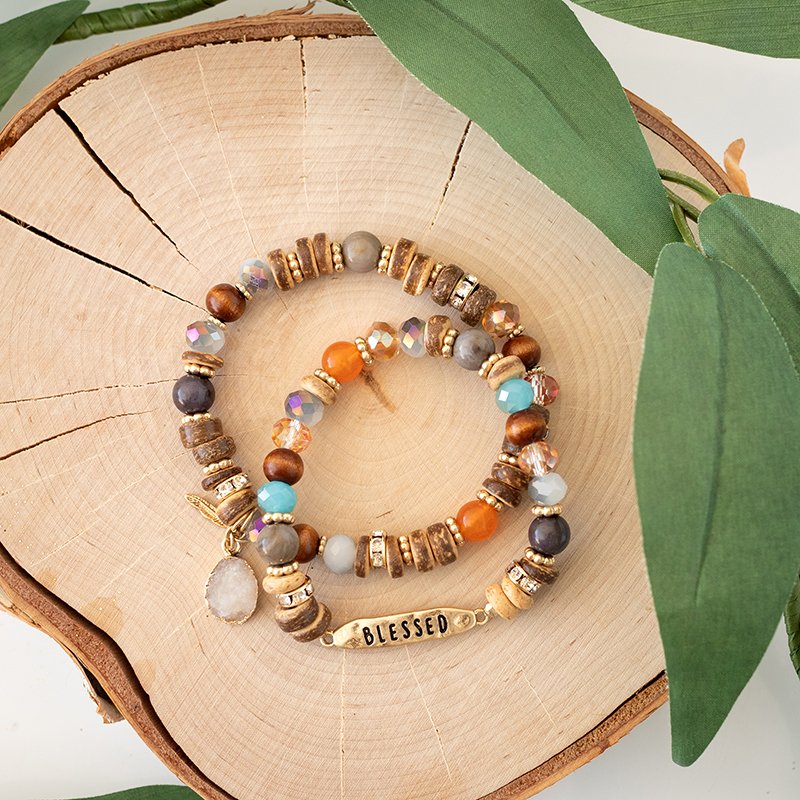 Blessed Beaded Bracelet with Charms