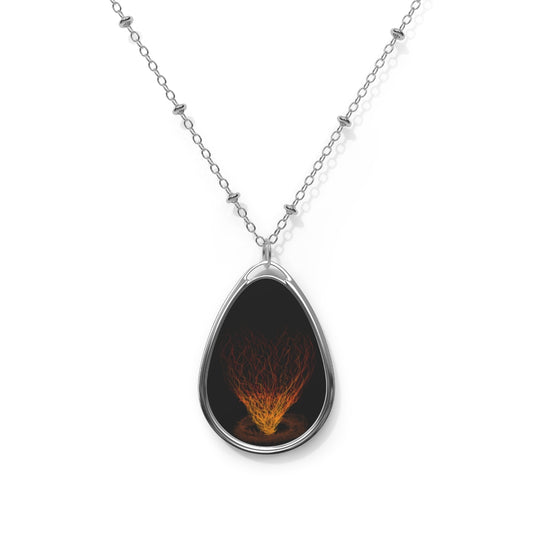 Be The Life with Fiery Elegance Oval Necklace | Unique Necklace for Gift Giving and Special Occasions